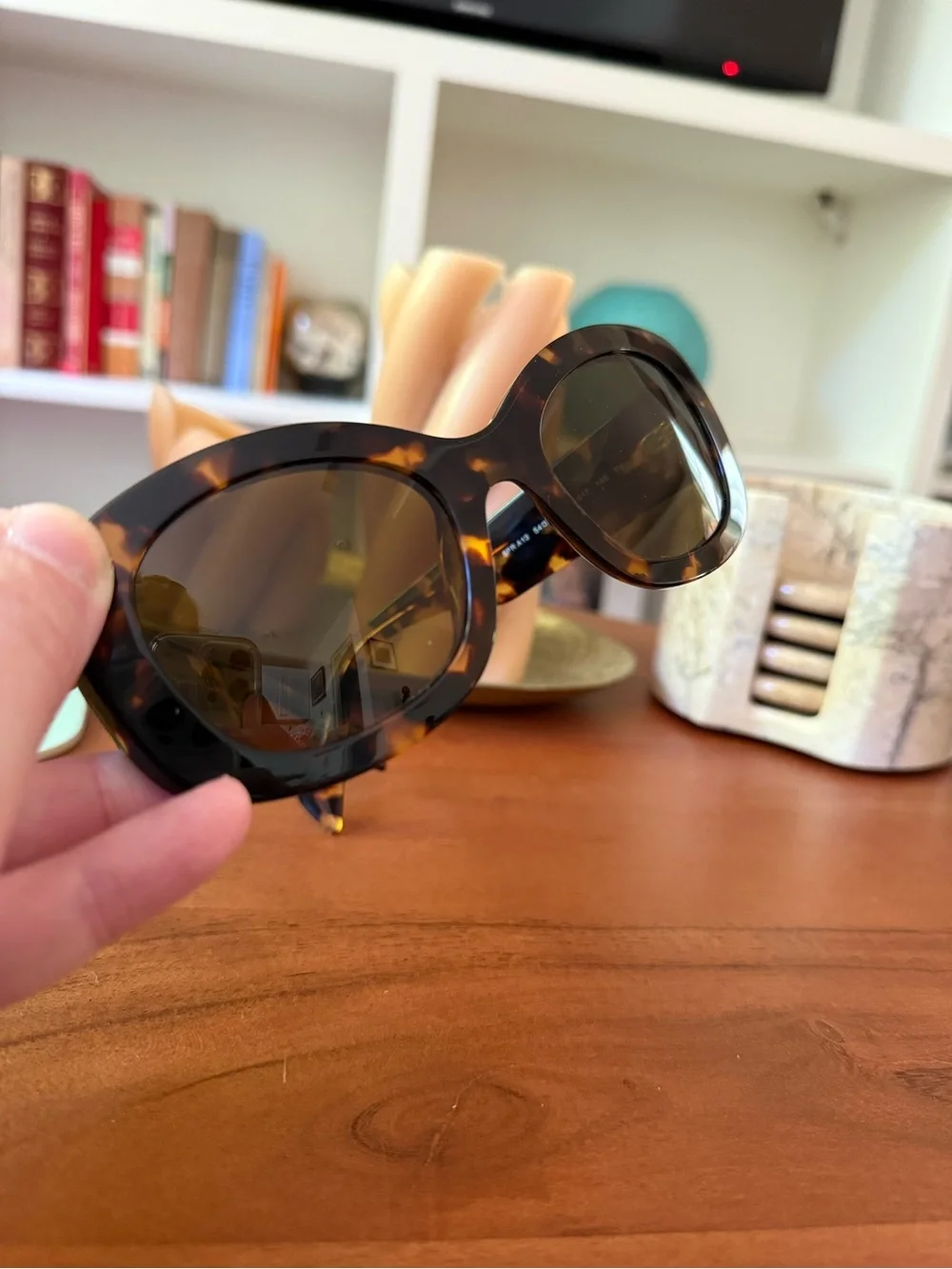 Prada Women’s Tortoiseshell Frame Sunglasses with Olive Lenses